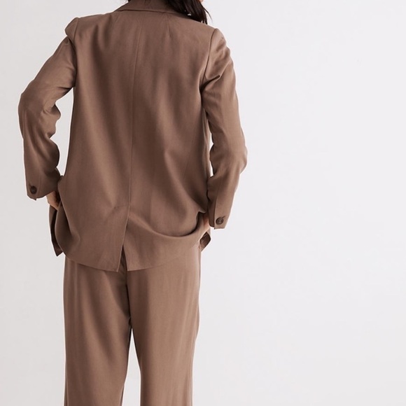 Madewell Drapeweave Caldwell Double Breasted Blazer NH328 Brown Oversized - Picture 3 of 9